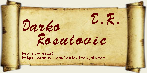 Darko Rošulović vizit kartica